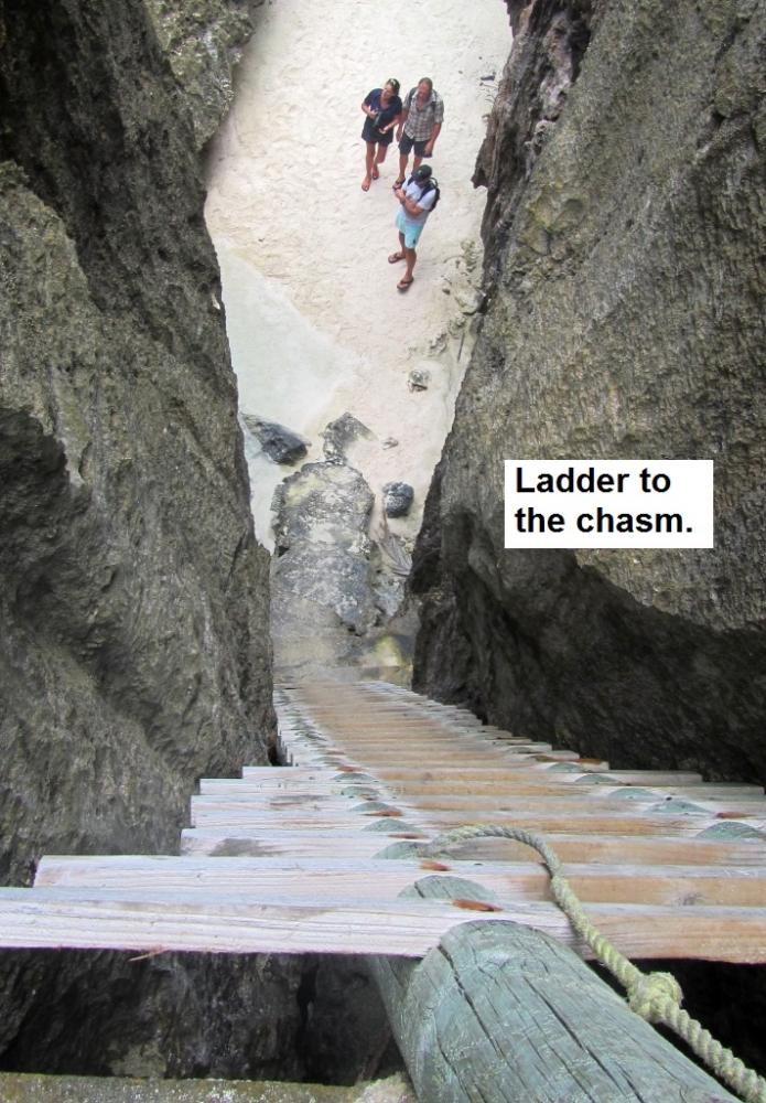 The ladder down to the chasm.